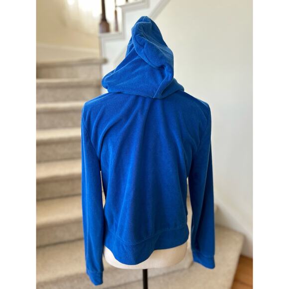 Vintage Juicy Couture Cobalt Blue Terry Cloth Zip Up Hoodie - Picture 3 of 6